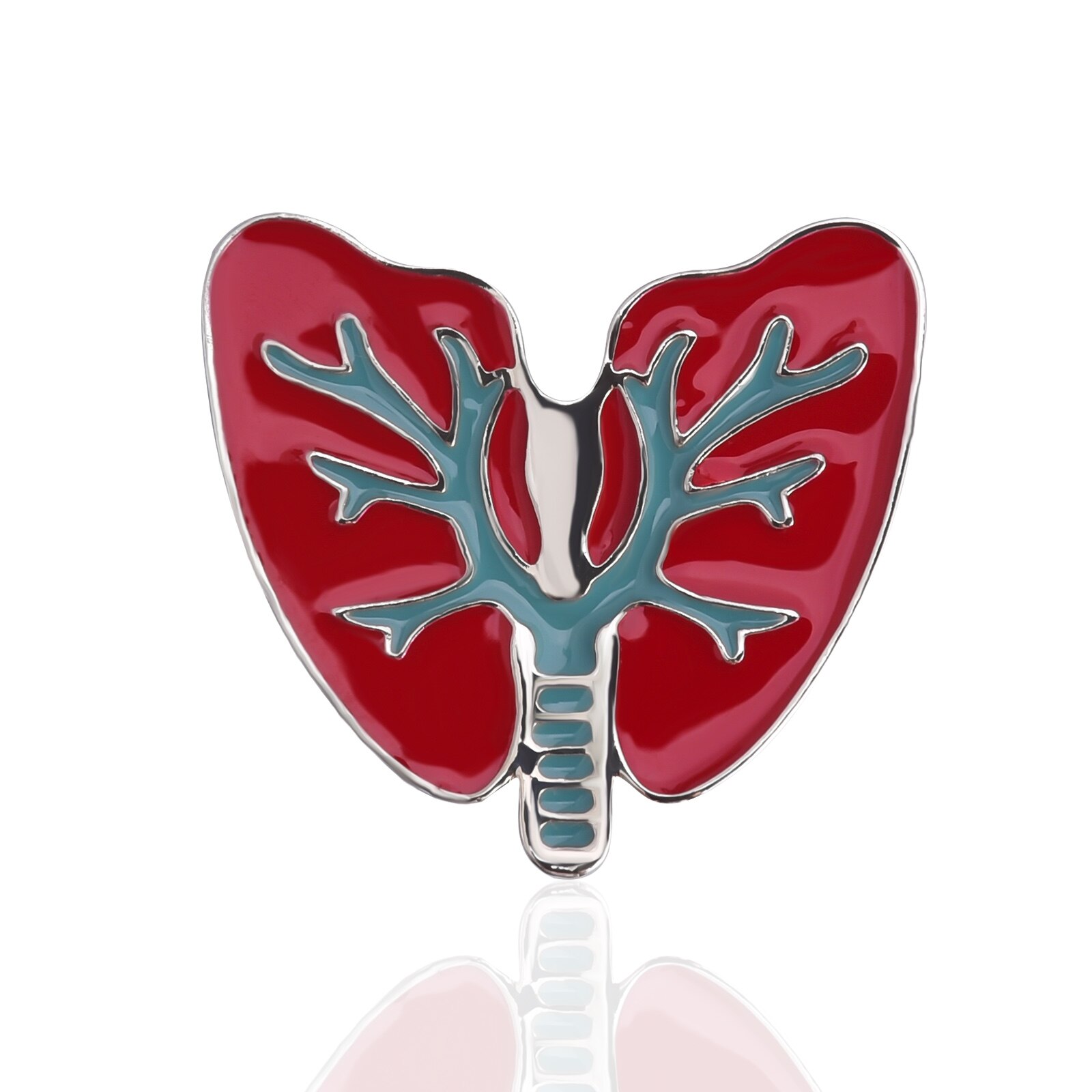 Harong – broche médicale en émail plaqué or rose, jolie broche d&#39;anatomie, Badge pour infirmière, étudiant, médecin, enseignant, nouveauté bijoux: red