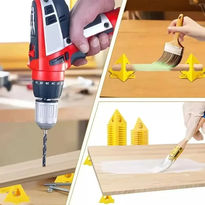 60/10PCS Mini Paint Stands Triangle Paint Pads Pyramid Stands Woodworking Tripod Spray Painting Brackets Block Auxiliary Tools