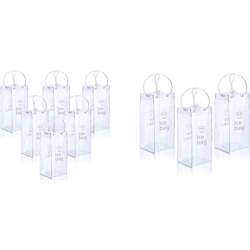 Draagbare Ijs Wijn Zak Wijn Koeltas Pvc Wijn Pouch Tassen Met Handvat Voor Champagne, Koud Bier, Wijn