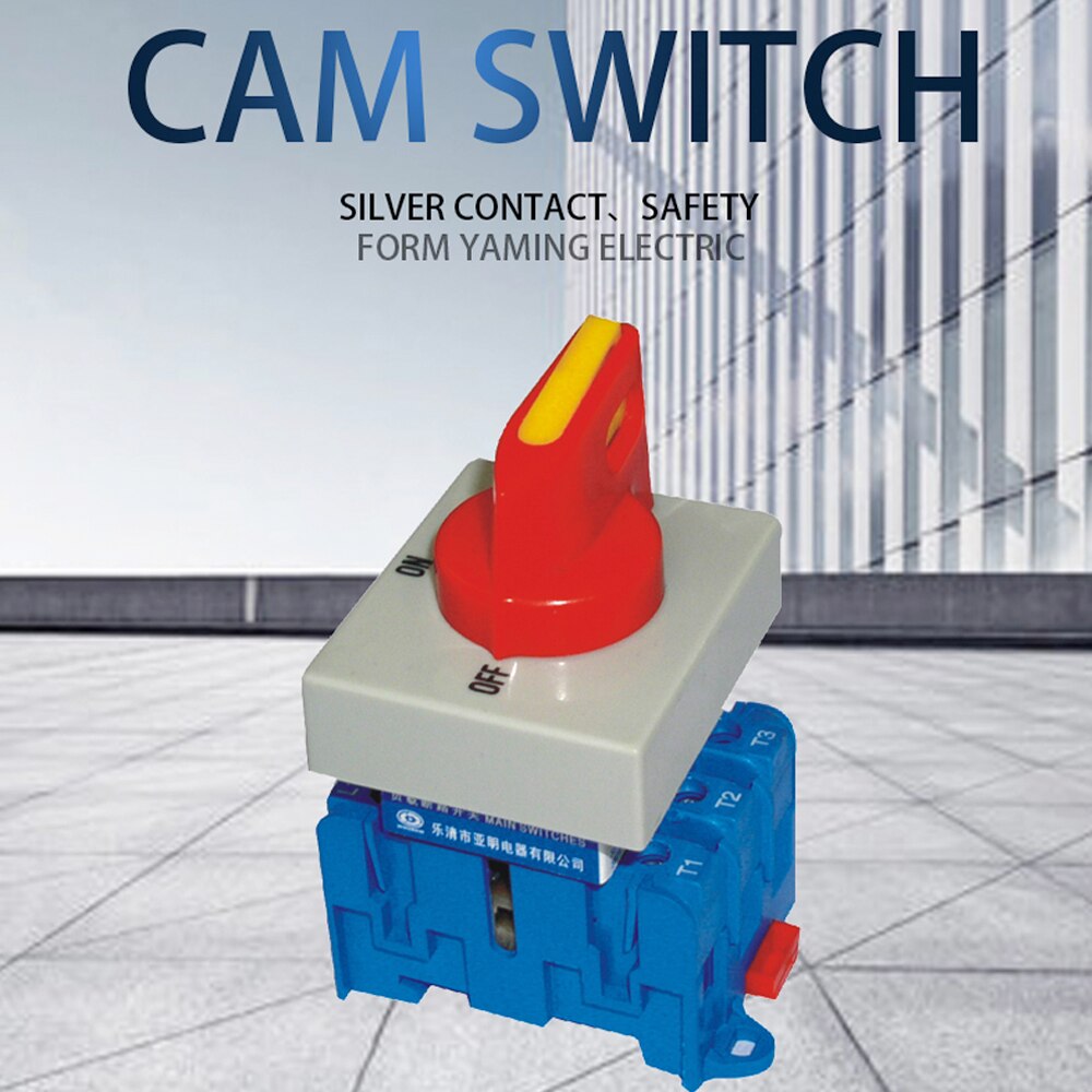 Isolating switch on off 32A 3 phase rotary changeover cam main interruptor disconnect switch with padlock handle