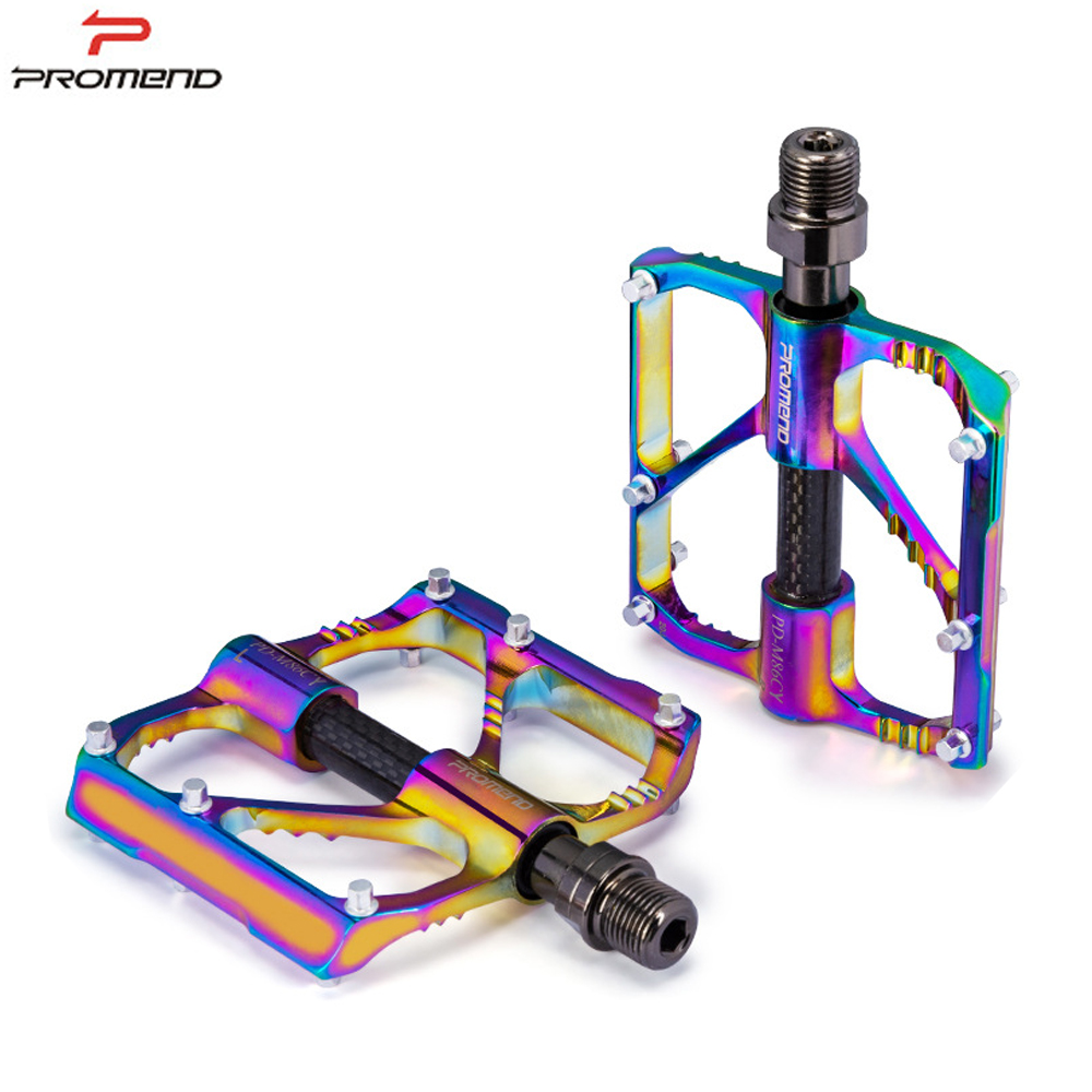 Promend Mtb/Racefiets Kleurrijk Koolstofvezel Pedaal Anti-Slip Ultralichte Mountainbike Big Foot Pedalen 3 Lagers Pedaal Vtt