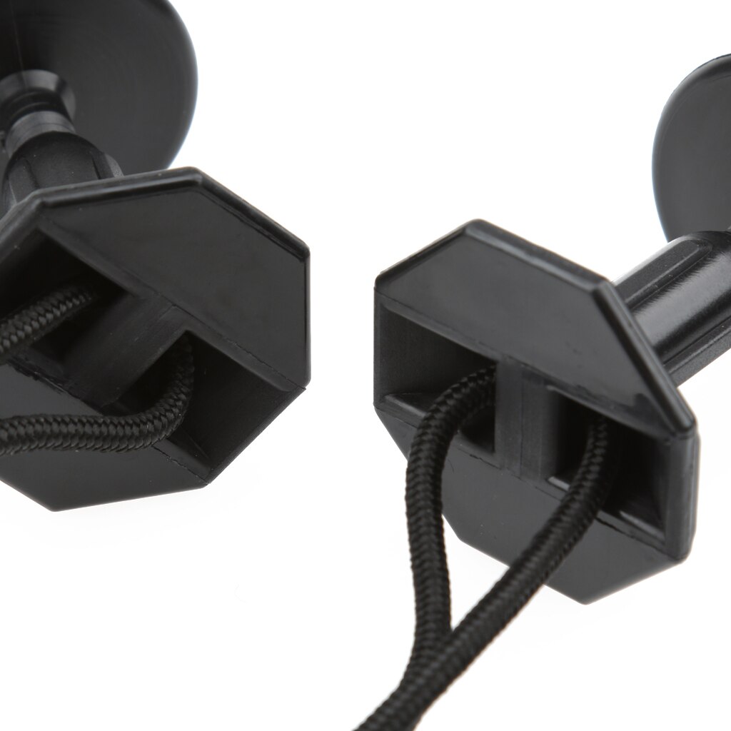 1 Pair 48mm Surfing Bodyboard Surfboard Leash Plugs & 12cm String Cord Black