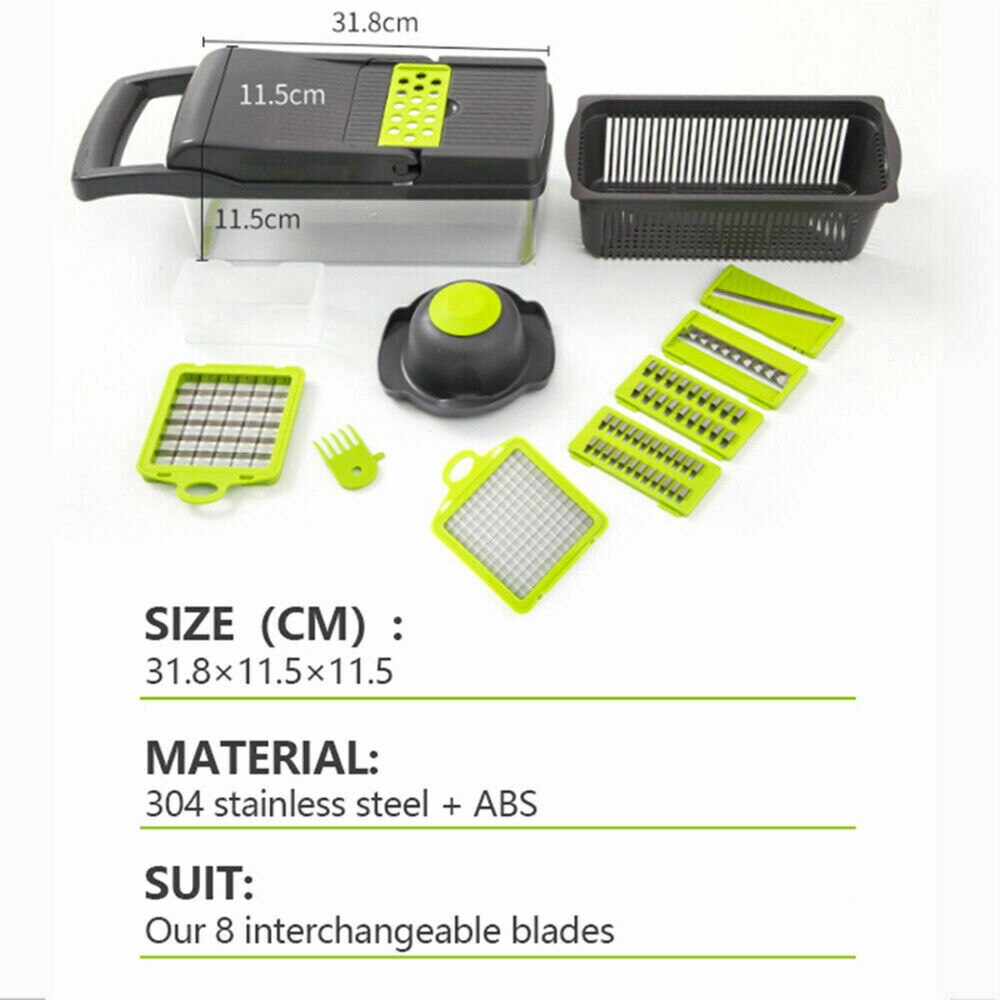 Multifunctionele Shredder 7 In 1 Cut Verschillende Vormen, Te Demonteren Voor Groente & Fruit