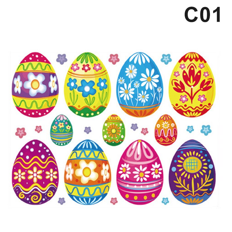 Easter Decorations Bunny Window Clings Decor For Home Office Kids School Party Decorations Supplies Hogard: c01