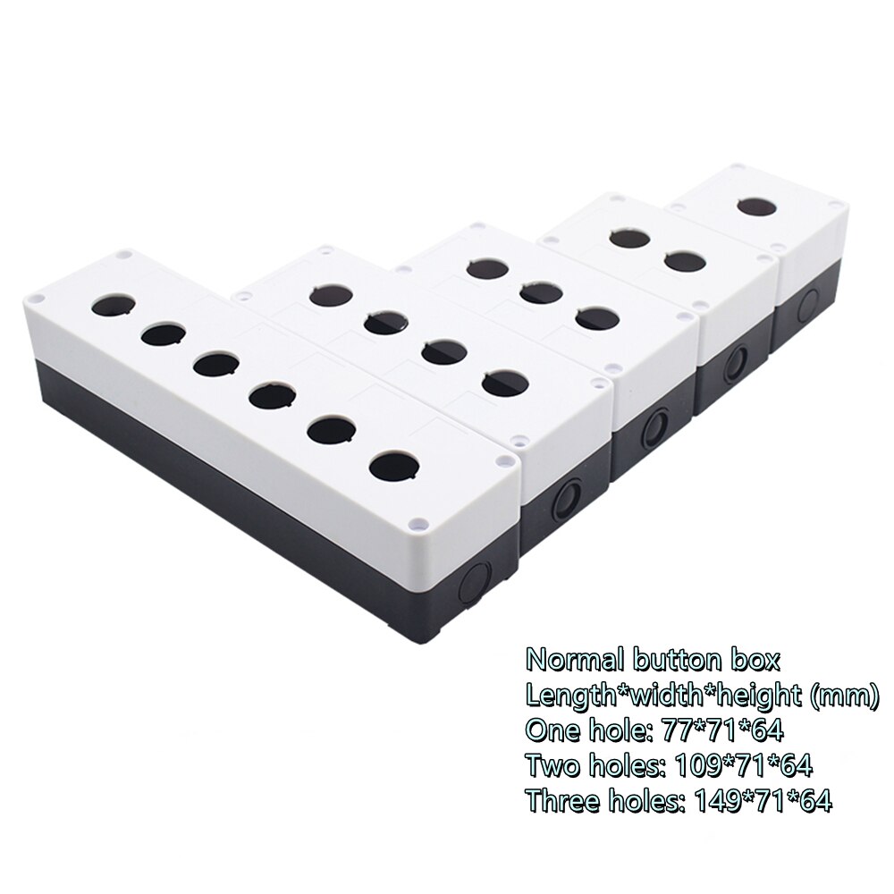 Caja de botón a prueba de agua, interruptor de caja de control, cassette/orificio de montaje de 22mm, 1 Uds.: Normal box white