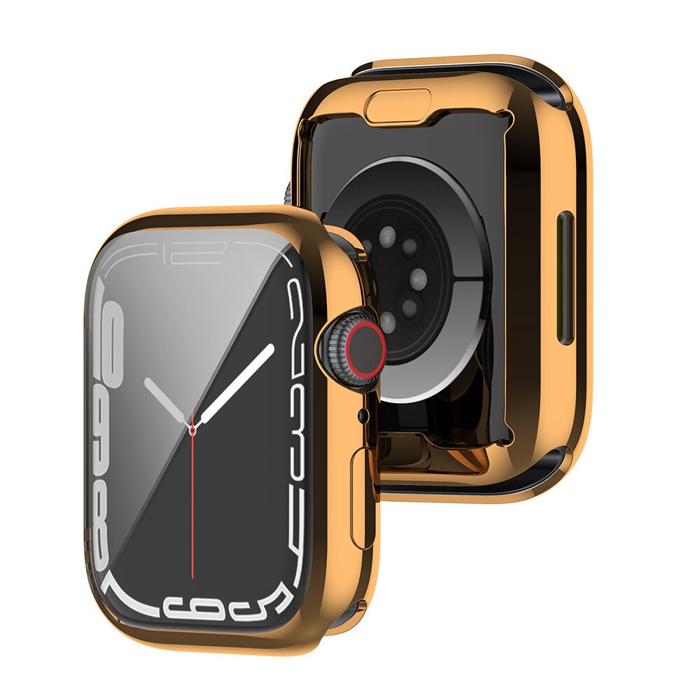 Zachte beschermhoes voor Apple Watch Series 8/7 45 mm 41 mm Transparante, volledig bedekte 3 2 1 38 mm 42 mm Screen Protector Cover voor iWatch 6 SE 5 4 44 mm 40 mm: Zalm / 2-3.9 Inches