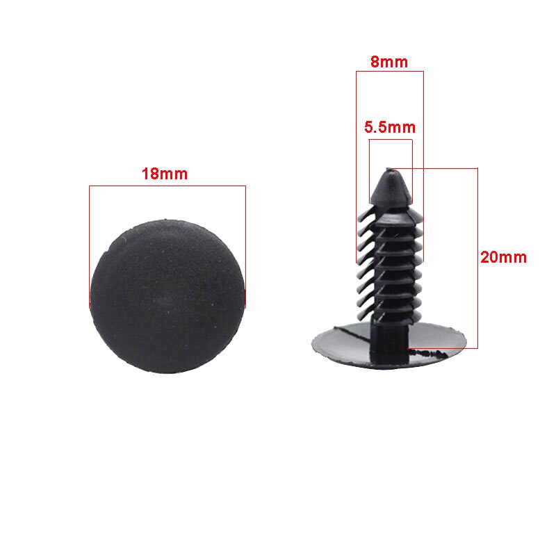 50 stk 8mm plastiknitter clips til buick ford chevy auto befæstelser bil bagagerum tagdør trim panel holder køretøj universal