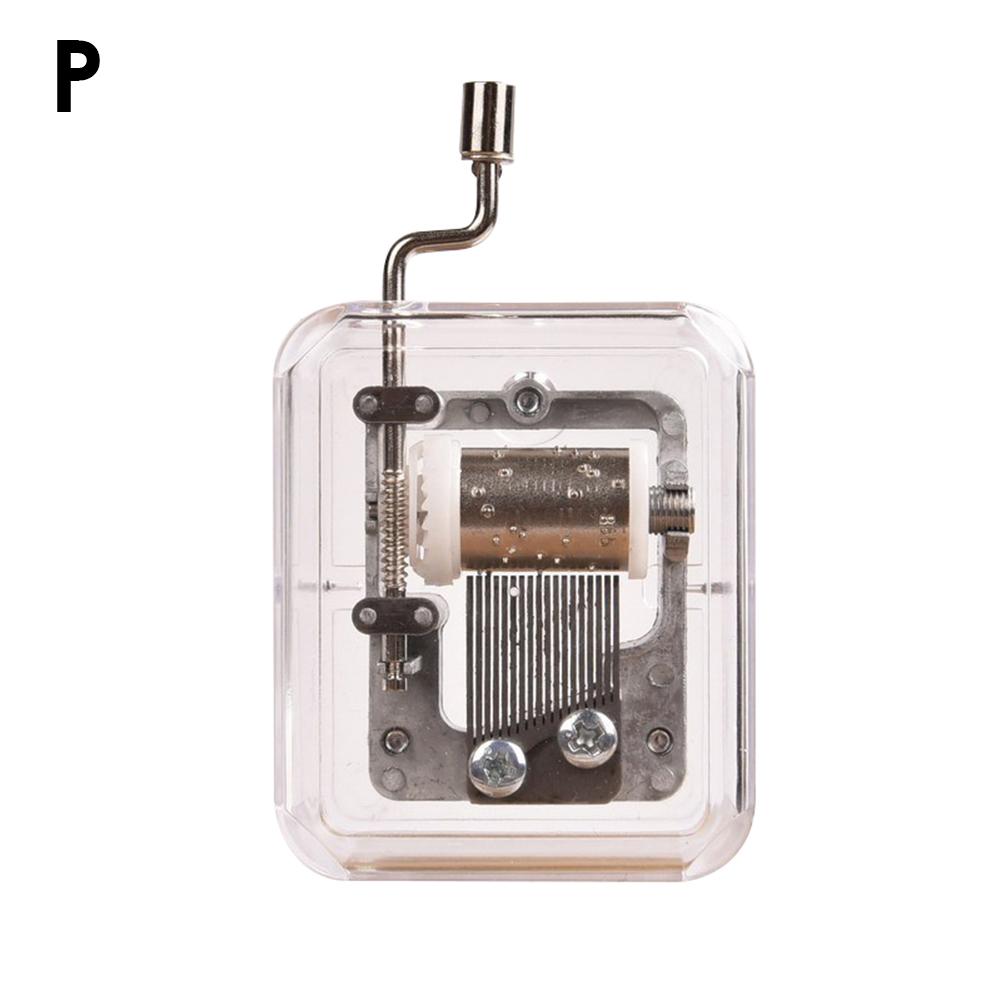 1 Pcs Mini Music Box Hand Cranking Music Movement Transparent DIY Music Box For Christmas
