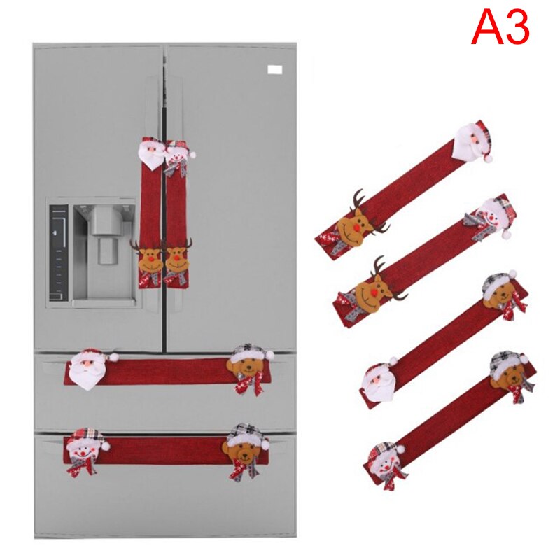 Tirador de nevera cubierta de Navidad manoplas para horno o microondas de nevera guantes refrigerador horno cubierta de protección de la decoración de la Navidad: C
