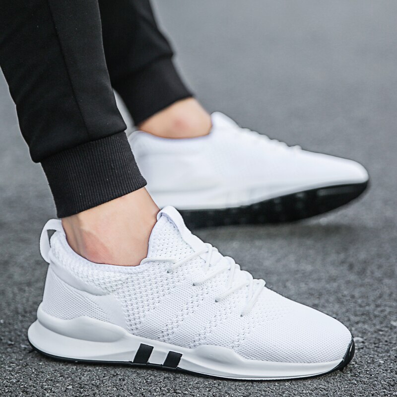 Hvide sneakers mænd tennissko billige slidstærke sportssko tenis masculino mesh åndbart jogging fitness fodtøj til mænd