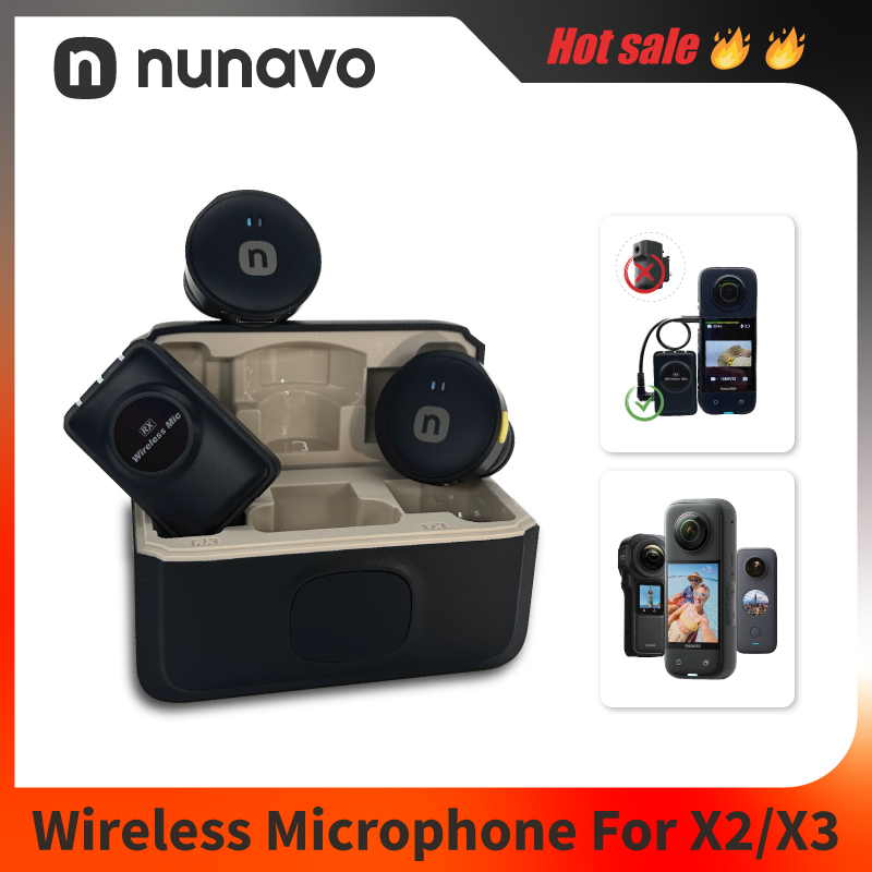 microfono inalambrico para Insta360 One X2, Insta360 X3 microfono inalambrico audio, no necesita adaptador de microfono, sonido hifi reduccion de ruido, 360 action camera Accesorio