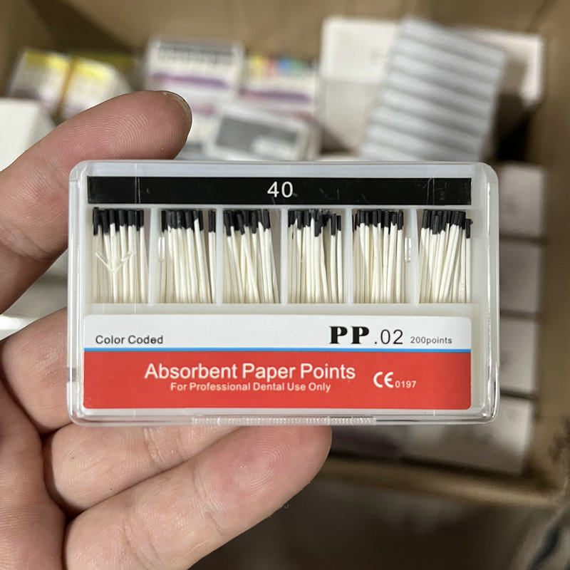 Dentaire 02 Points de papier absorbant, annulation des racines, endodontie, pointes en fibres de coton, produit de dentiste, tailles mixtes: YELLOW