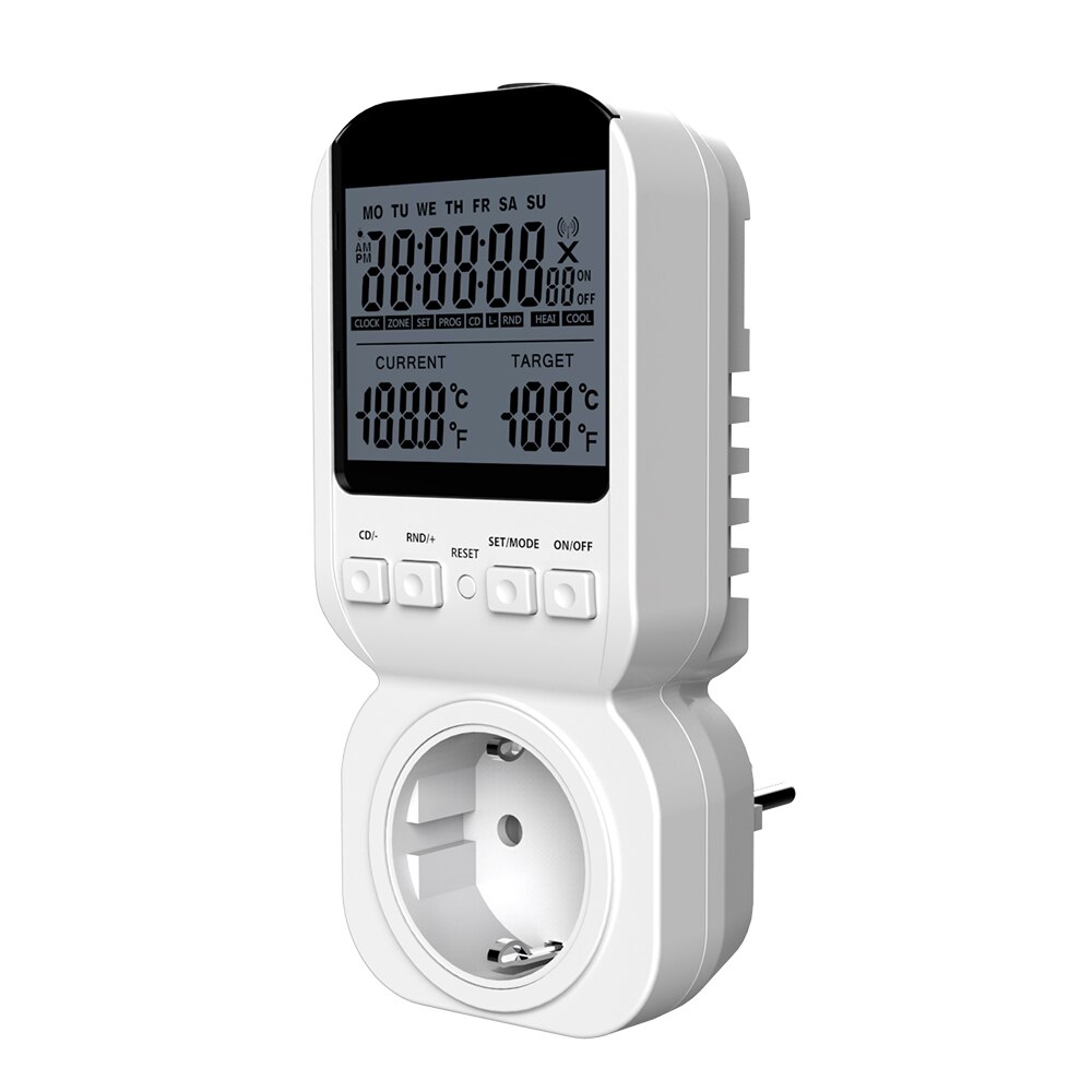 Multi-function Thermostat Timer Switch Socket with Sensor Probe Adjustable Energy-saving Mechanical Timer Socket