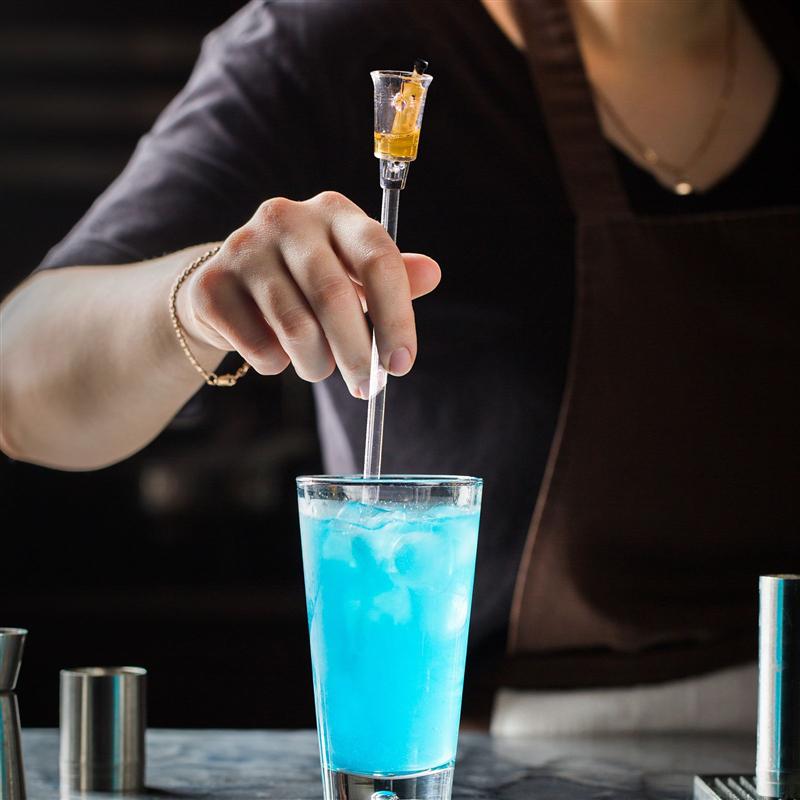 Ounona 10 Stuks 23Cm Cocktail Drink Mixer Bar Roeren Mixing Sticks Met Kleurrijke Miniatuur Ronde Kraal Mixing Stick Willekeurige