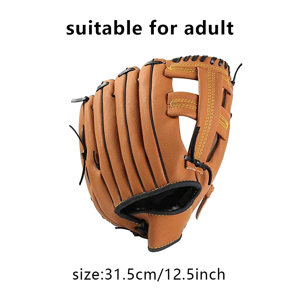 Baseball Catcher Gloves 3 Style Thickening Pitcher Softball Glove With Soft Solid PU Leather For Child Teens Adults Brown