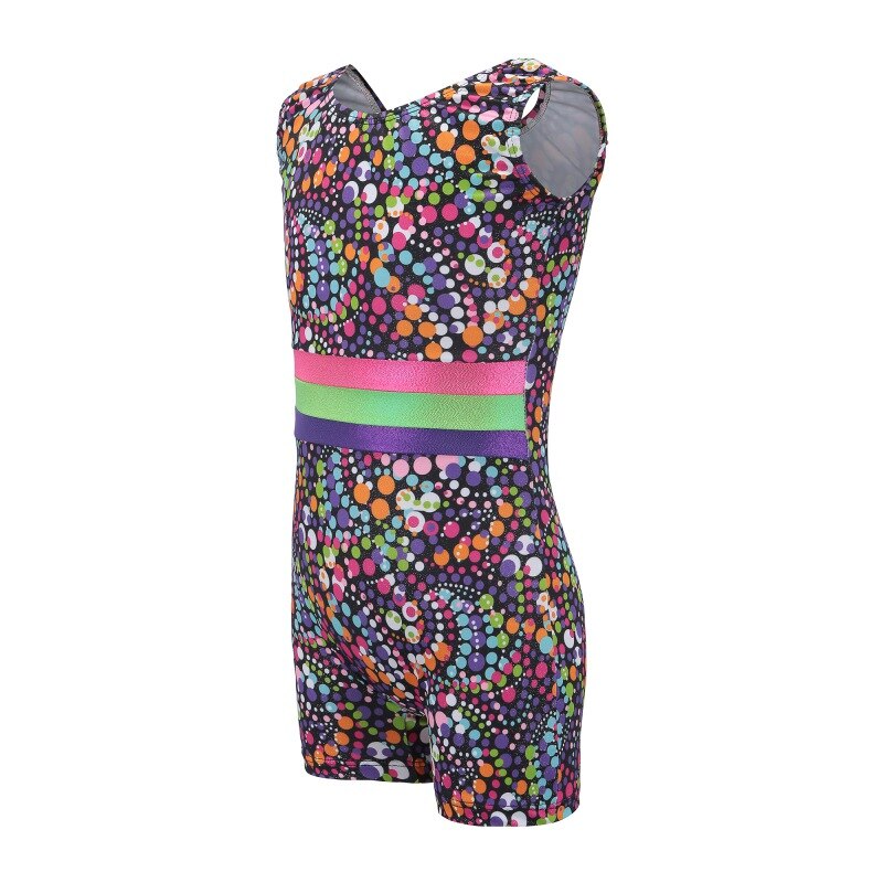 dance clothes body suit dance practice clothes ballet gymnastics suit Girls sleeveless color pattern rompers