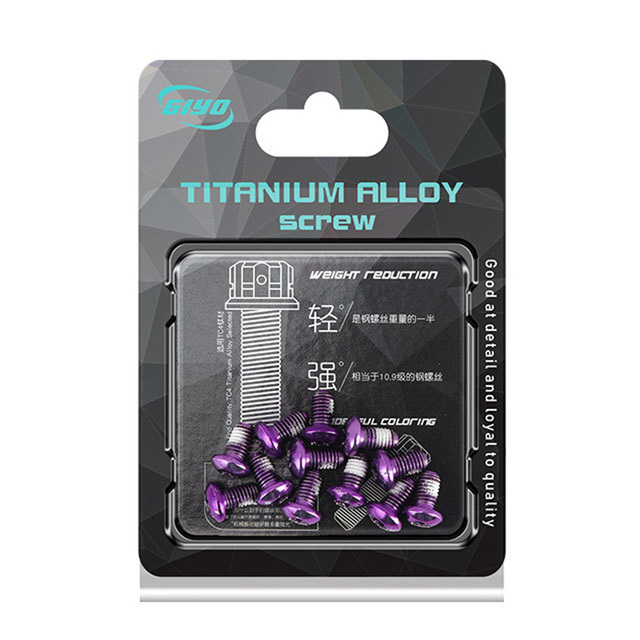 12Pcs Fiets Schijfremrotor Torx Bouten T25 Torx M5x9mm Mtb Bike Rvs Bevestigingsschroeven Fietsen Accessoire Deel tool: Purple