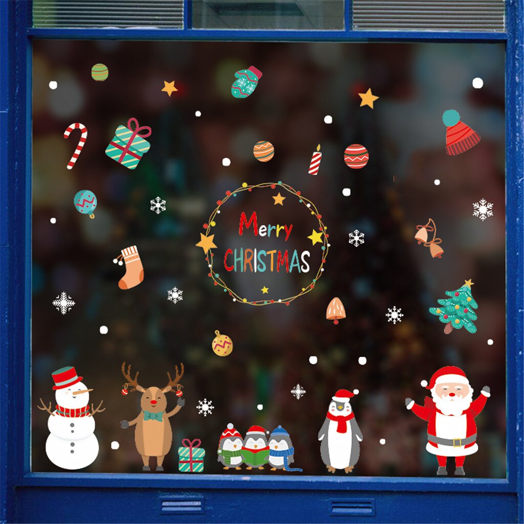 Christmas Wall Stickers Home Decor Stickers Cute Christmas Window Stickers: A