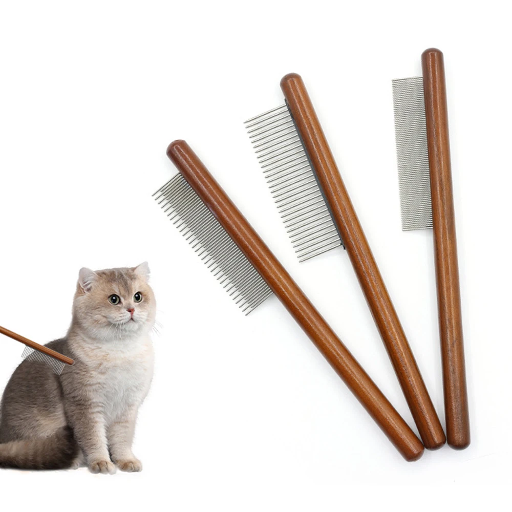 Kattenkam Kattenkam Borstel Lang haar Kattennaaldkam Open knopen om drijvende haaraccessoires te verwijderen Huisdierkneukenbenodigdheden