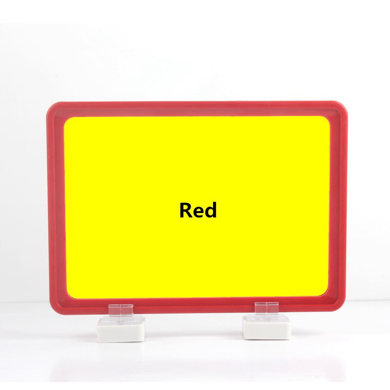 A6 Magnetic Warehouse Classification Label Sign Holder Stand Frame Supermarket Price Listing Poster Holder Frame: Red