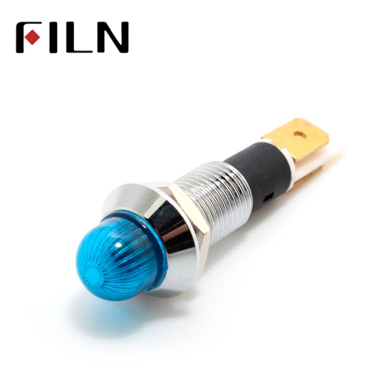 10mm led-valo punainen keltainen sininen vihreä metalli 6v 36v 110v 220v 12v led-merkkivalo nastoilla