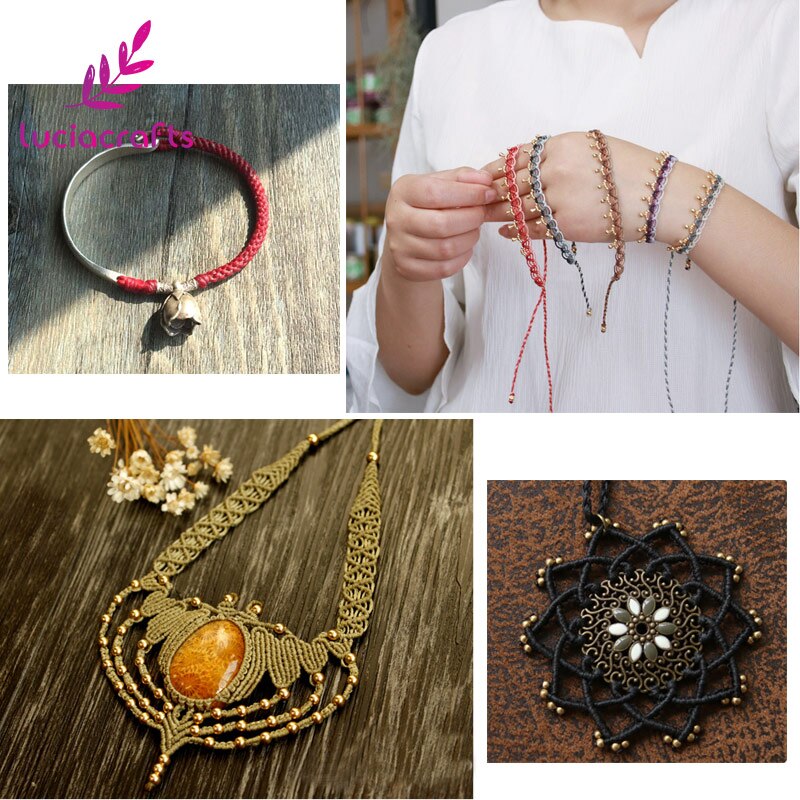 Lucia crafts 1mm draads koorden shamballa touw gewaxt katoenen touw kettingkoord diy handgemaakte montagematerialen  w0701
