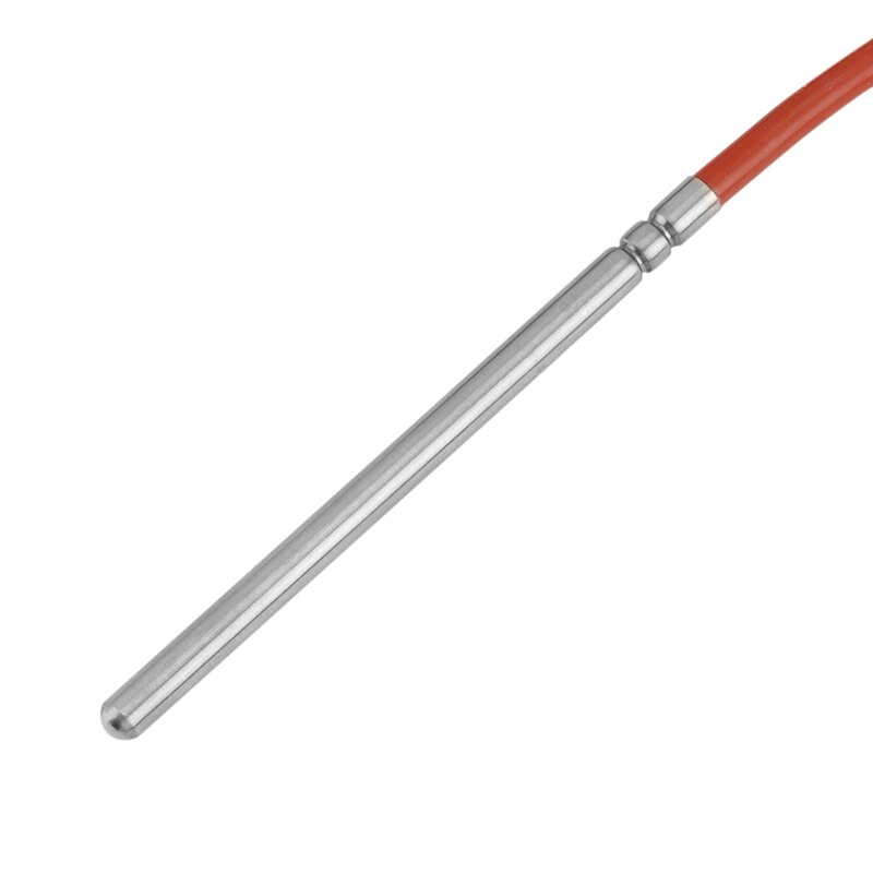 Waterproof PT1000 Temperature Sensor -40-200C Probe DIA 6mm Insert Length 100mm Heat Resistant 2 Wire 1M Silicone Cable