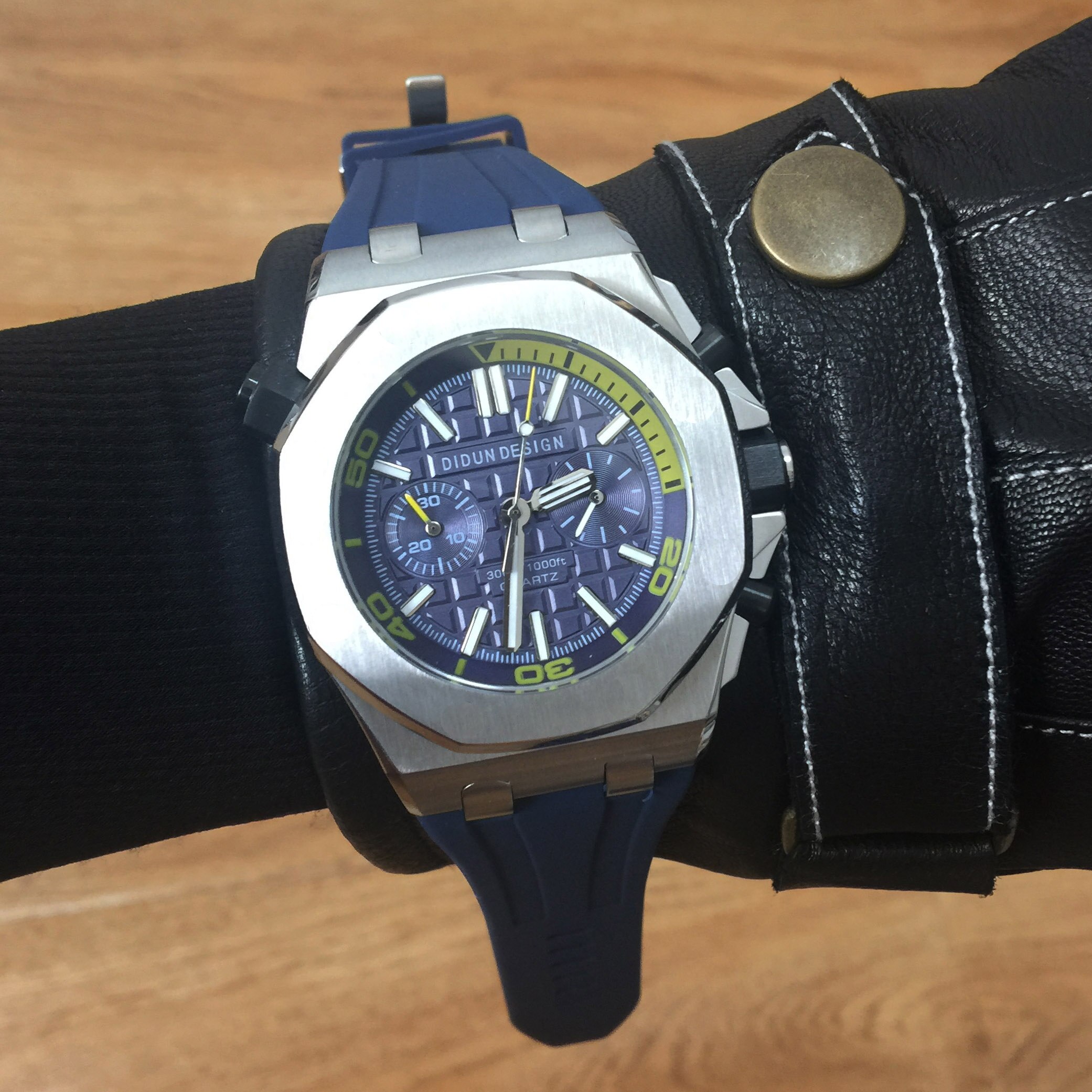 Didun Horloges Mannen Luxe Horloges Heren Staal Quartz Horloges Mannen Dress Bedrijvengids Horloge Lichtgevende Horloge 30M Waterbestendig: BLUE