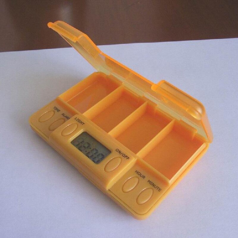 Intelligent Timing Daily Reminder Alarm 4 Day Pill Box Medicine Cases with LED 4 Days Medicine Pill Box Container Color Random