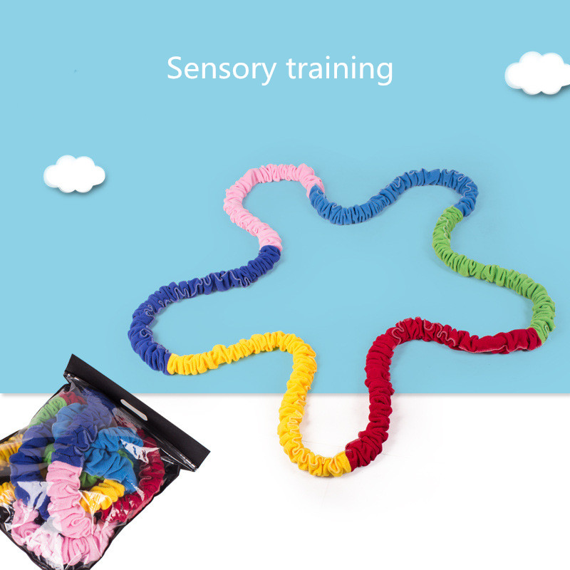 Outdoor Team Cooperation Work Develop Sport Toys Elasticity Rope Circle Southeast Northwest Running Push Game Sensory Rope