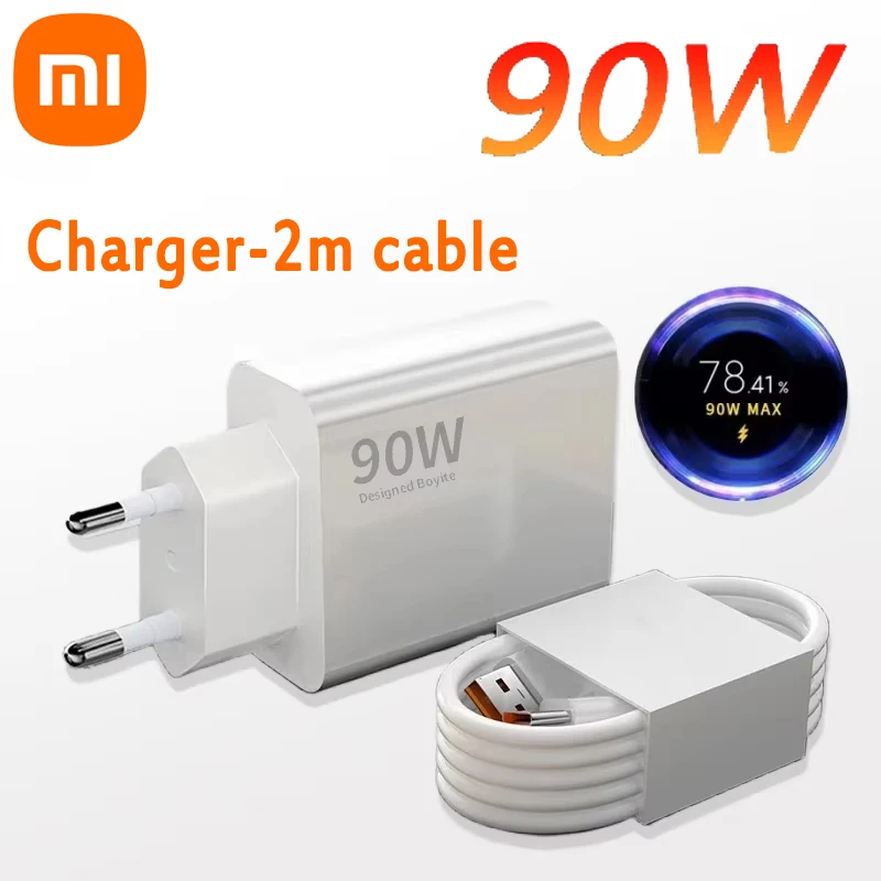 Xiaomi Originele 90W Oplader Snel Opladen Quick USB Type-C Oplaadkabel EU Charge Adapter Voor Xiaomi 15 14 Ultra Redmi Note 13: Roze