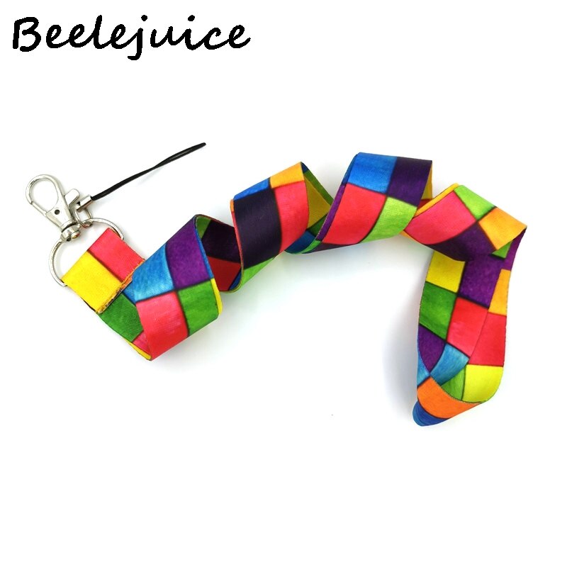 Arcobaleno reticolo Cinghia del Collo Della Cordicella portachiavi Cinghia Del Telefono mobile ID distintivo titolare Corda Catena Chiave Portachiavi cosplay Accessori Regali