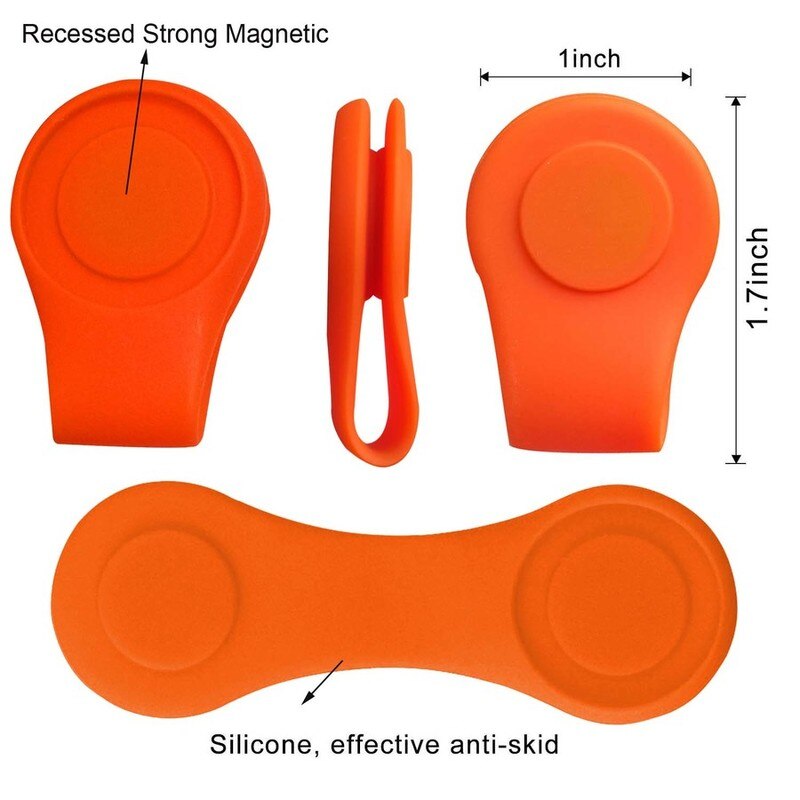 2 st silikon magnetisk golfhatt klämma boll markör hållare fäst på din mössa ficka kant bälte kläder