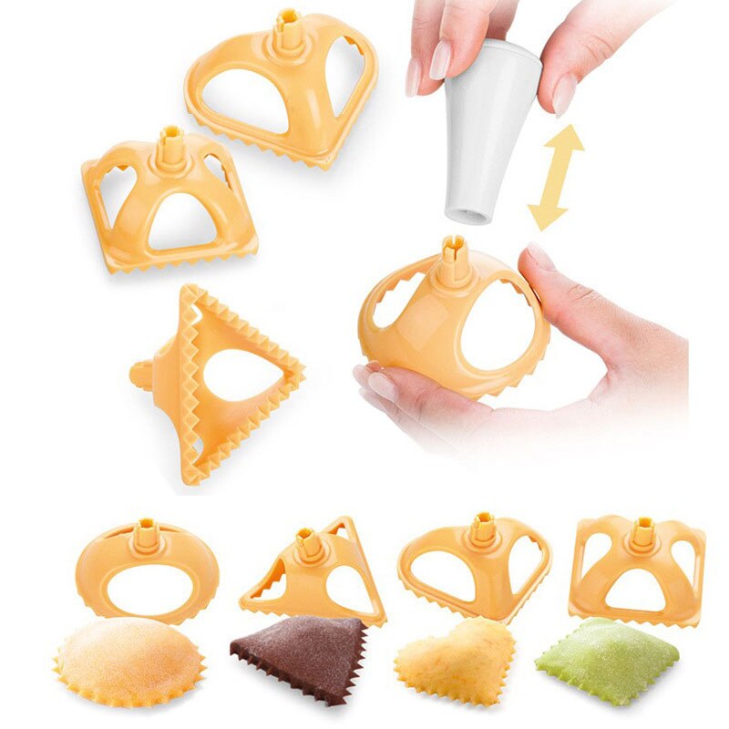 4 teile/satz 4 Formen Knödel Presse Werkzeug Chinesischen jiaozi Küche Werkzeug DIY Kochen Gebäck Knödel bilden Kunststoff Knödel Formen