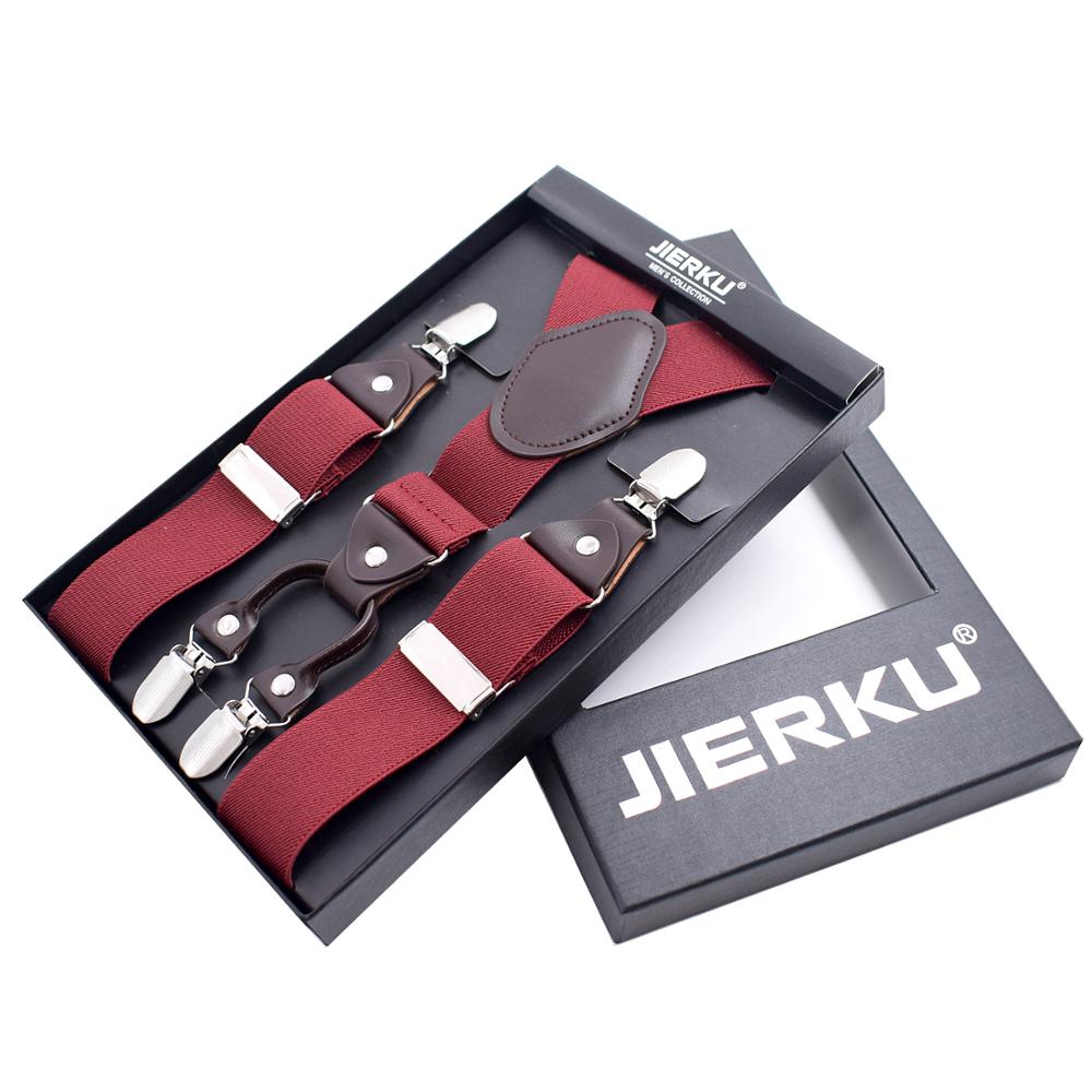 Windj heren bretels effen kleur 4 clip-on bretels elastisch 3.5cm: F05