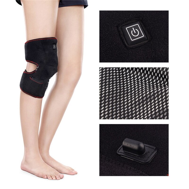 USB Erhitzt Warme Knie Pad Klammer wickeln Schmerzen Linderung Wiederaufladbare Knie Heizung Unterstützung Klammer Elektrische Massagegerät Einstellbare Temperatur