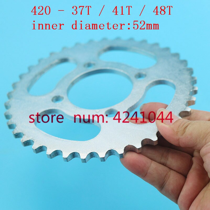 420 37T 41T 48T dent arrière chaîne pignon 52mm pour chinois ATV Quad Pit saleté vélo Buggy aller Kart moto moteur cyclomoteur