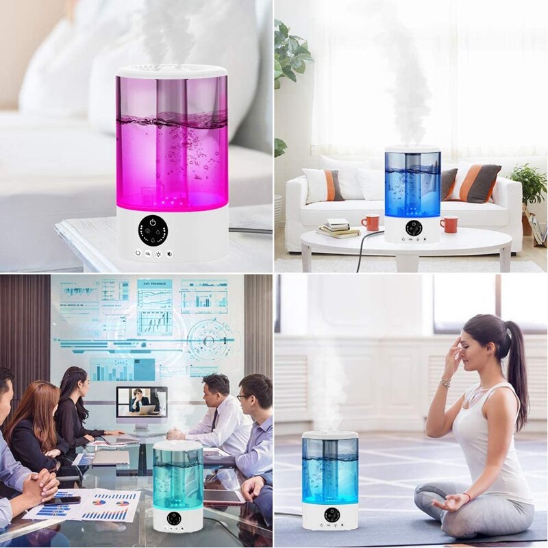 Humidifier, 3.2L Top Fill Ultrasonic Humidifiers for Bedroom with Night Light and Remote Control Quiet