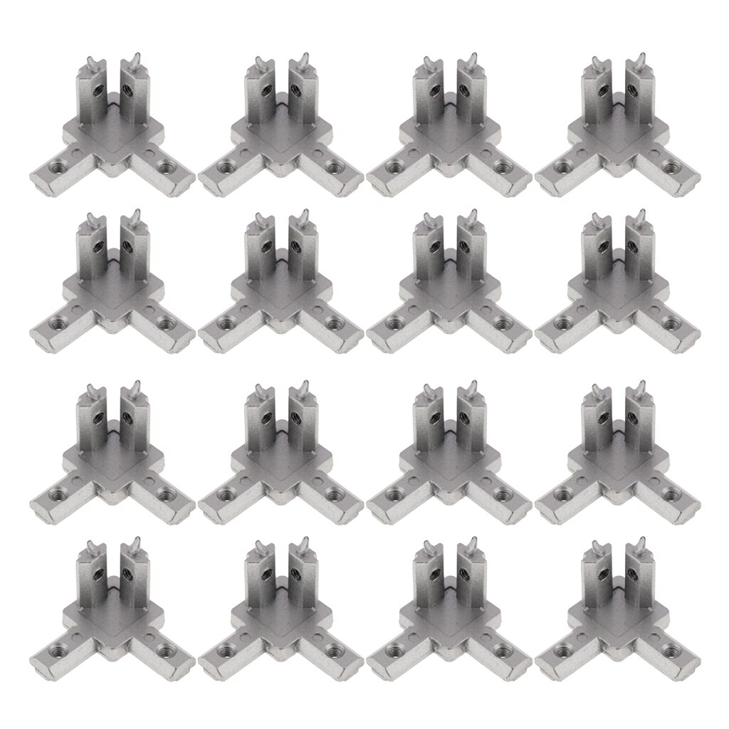 16pcs Aluminum Profile Series T-slot 3-way 90 Deg Corner Connector