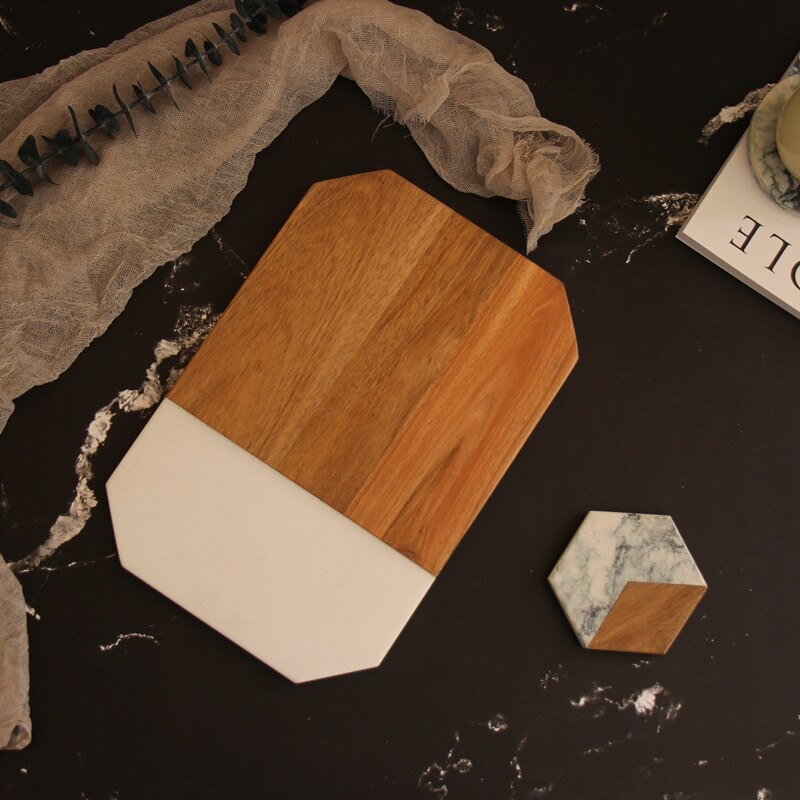 Marble Tray Splicing Cutting Board Desktop Shelf Simple Western Food Plate Cake Plate Home Soft Decoration