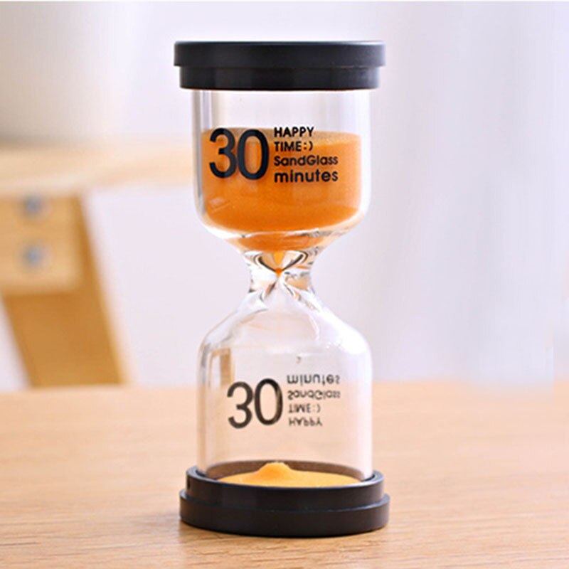 Desktop Sand Clock Timer 10 Minutes / 15 Minutes / 30 Minutes Children's Brushing Striking Hourglass Timer Home Decorations: Orange / 15min