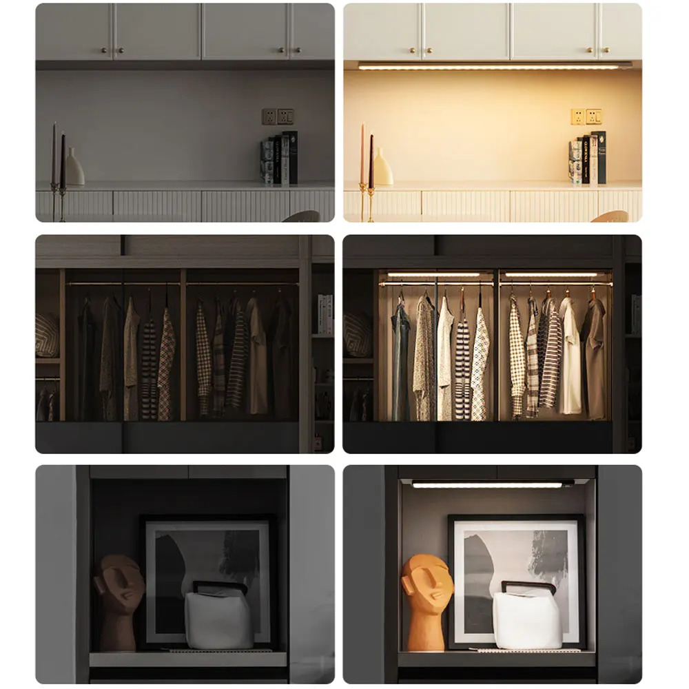 LED Kast Licht Type C Oplaadbare Bewegingssensor Nachtverlichting voor Keuken Garderobe Kast Verlichting 10 cm/20 cm/30 cm/40 cm/60 cm