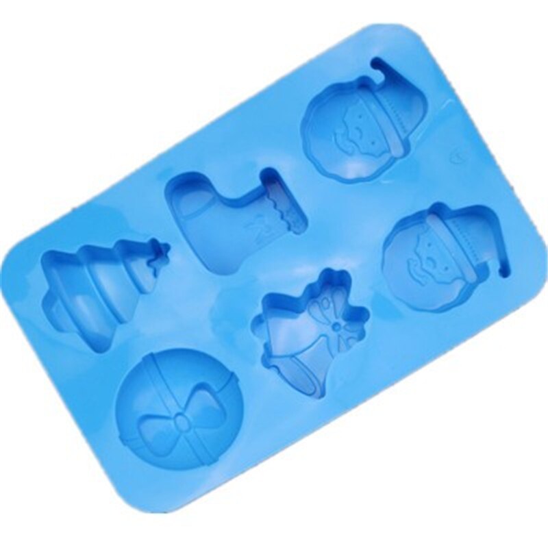 Moule en Silicone pour gâteau savon 6 père noël | Outil de cuisson en forme d'arbre de dessin animé, de noël père noël,