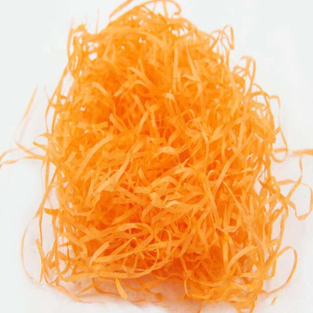 Box Paper Shreds Hamper Stuffing Filler Pink Blue Orange Purple 100g Of: Orange