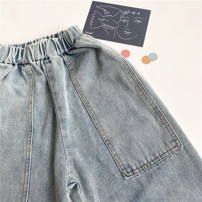 Ragazzi Jeans primavera ragazze pantaloni larghi dritti in Denim neonate Jeans Casual bambini pantaloni All-match pantaloni