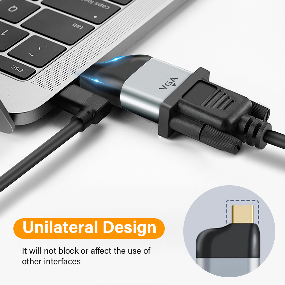 Adaptateur USB 3.1 Type C vers HDMI/DP 1.4 /VGA/miniDP plaqué or, convertisseur de prise de Projection 4K/8k 60Hz USB C mâle vers femelle, vidéo HD