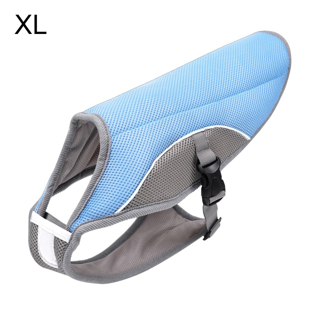 M-xl zomer koelvest voor huisdieren, bescherming tegen hitteberoerte, hondentuigje, koeljas voor buitenwandelingen, hardlopen en klimmen: Blauw / M