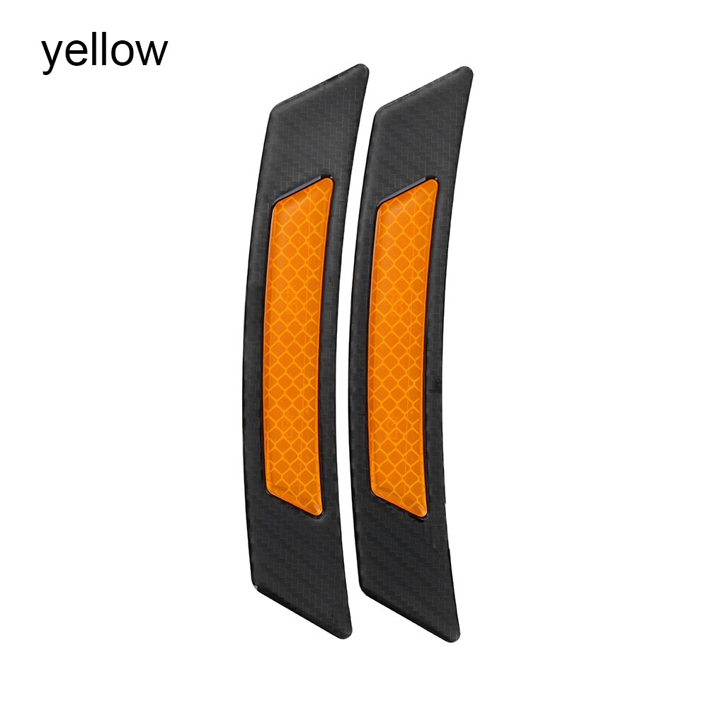 2Pcs Car Reflector Rearview Mirror Reflective Sticker Truck Vehicle Strip Tape Waterproof DIY Car Exterior Styling Accessories: D-yellow-17x3.2cm