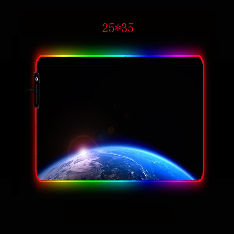 Mairuige Earth Space RGB Gaming Thicken Mousepad 30x80/40x90CM Large LED Lighting Mouse Pad Desk Pad Keyboard Mat XXL for CSGO: RGB 250X350X3MM