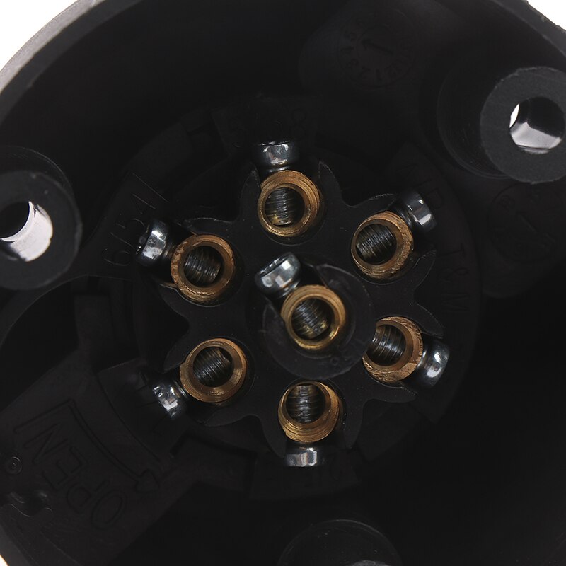 12V Towbar Socket Black frosted materials Trailer Socket Towing Socket Round European standard Trailer